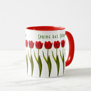 Mug Le ressort a jailli ! - Tulipes rouges -