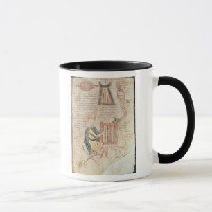 Mug Le Roi David jouant un psaltery d'un psalter