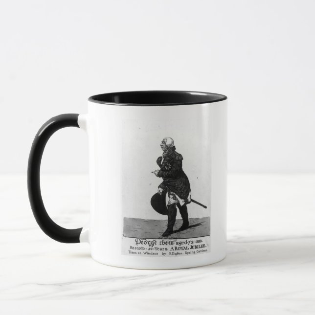 Mug Le Roi George III, âgé 72, 1810 (Gauche)