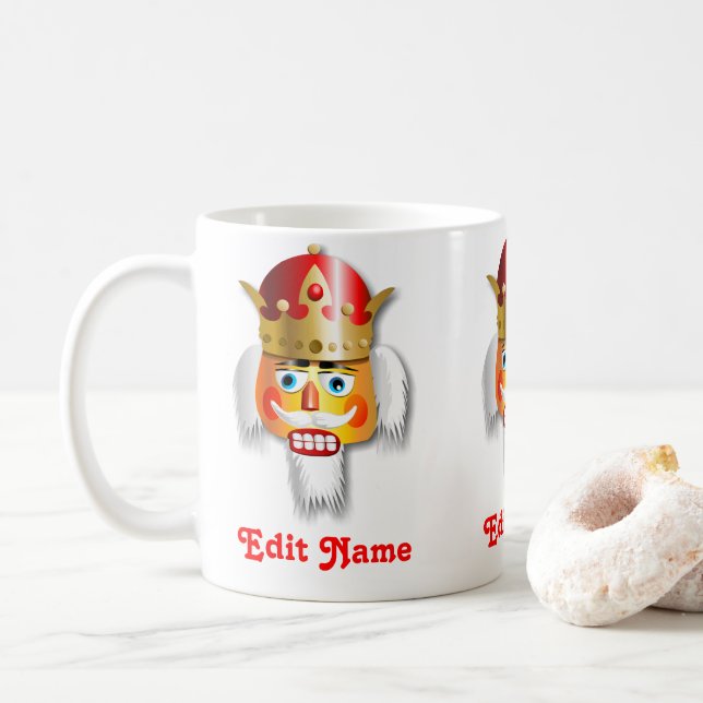 Mug Le Roi With Gold Crown de casse-noix de Noël (Avec donut)