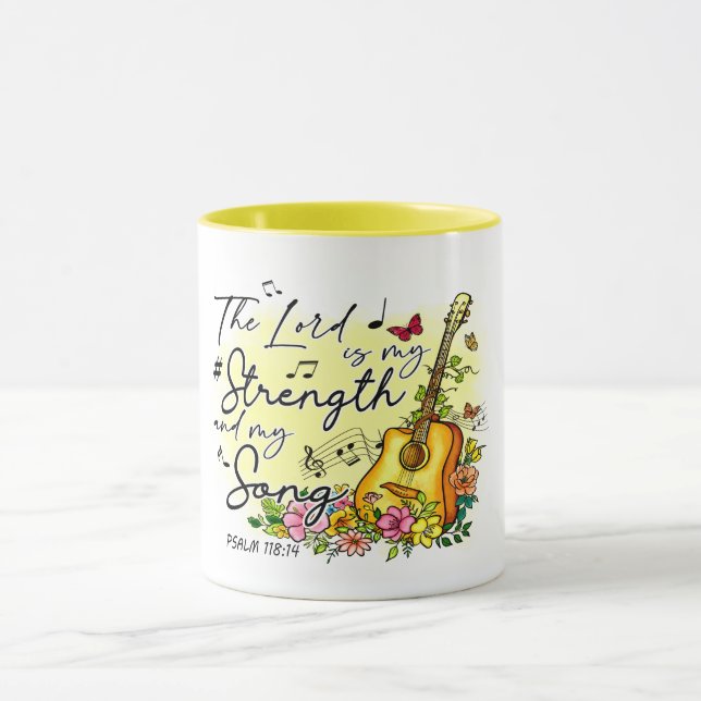 MUG "LE SEIGNEUR EST MA FORCE ET MA CHANSON" GUITAR (Centre)