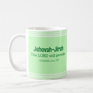 Mug Le Seigneur Fournira La Bible Verse Vert Lumière