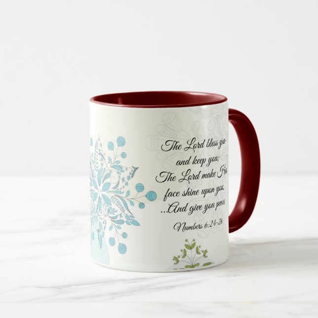 Mug Le Seigneur Vous Bénisse Numéros 6:24 Verse de la  (Devant droit)