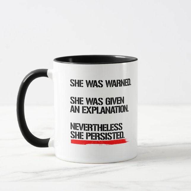 Mug Le sénateur Warren - néanmoins elle a persisté -- (Gauche)