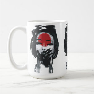 Mug Le Silence des Geishas : Art à l'encre rouge et no