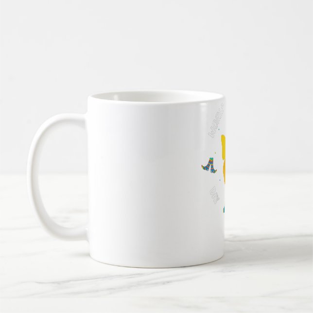 Mug Le syndrome de Down dans le monde chaussent le pap (Gauche)