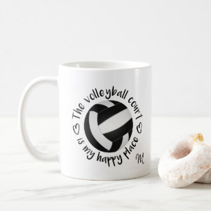 Mug le terrain de volley-ball noir blanc est mon endro