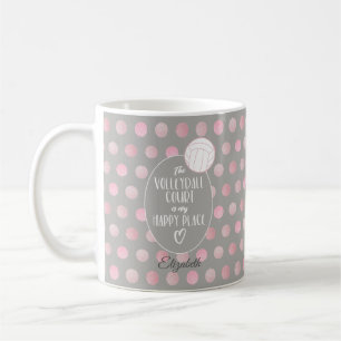 Mug Le terrain de volley est mon joyeux endroit rose g