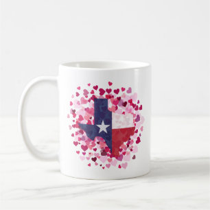 Mug Le Texas dans un champ de coeur - Saint Valentin