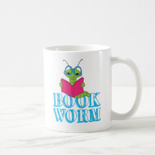 Mug Le ver de livre Green Brilliant Cartoon