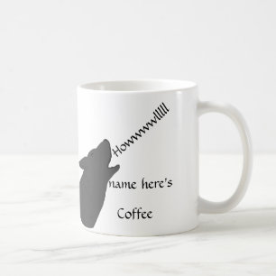 Mug Le visage de loup d'hurlement ajoutent le nom