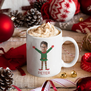Mug Le visage et le nom du copain Elf Christmas Funny 