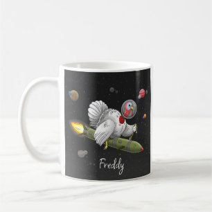 Mug Le voyage spatial de la dinde fusée