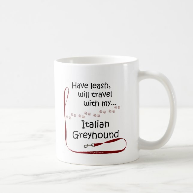 Mug Leash de voyage italien Greyhound (Droite)