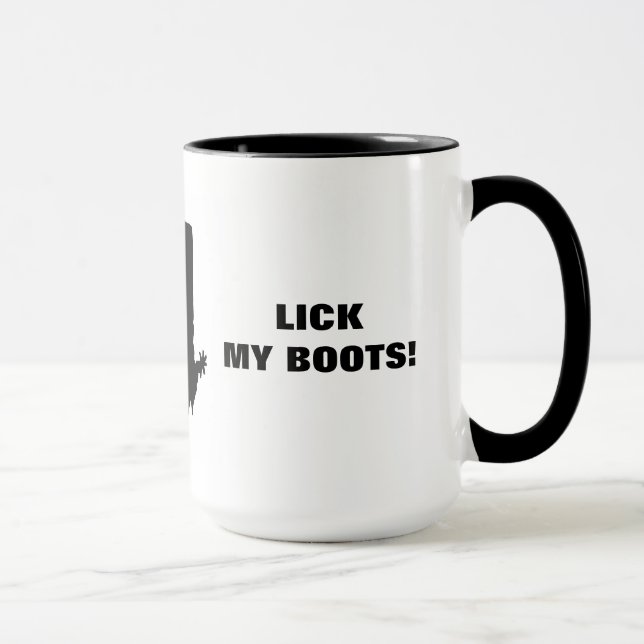 MUG LÉCHEZ MES BOTTES ! (Droite)