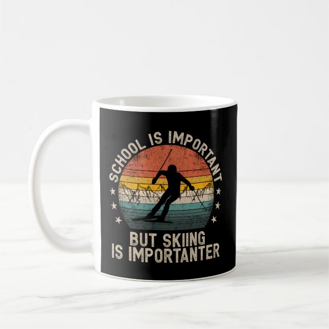 Mug L'École Est Importante Mais Le Ski Est Important S (Gauche)