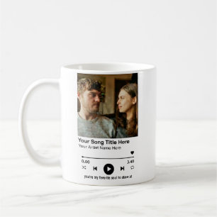 Mug Lecteur de musique photo personnalisé Cadeau de ch