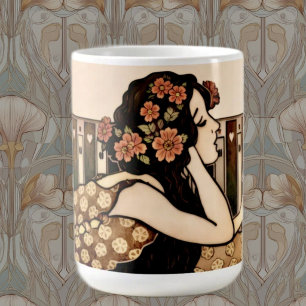 Mug Lecteur vintage Art Nouveau