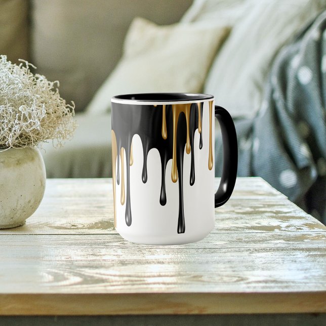 Mug Lecteurs de peinture noir et or (Créateur téléchargé)