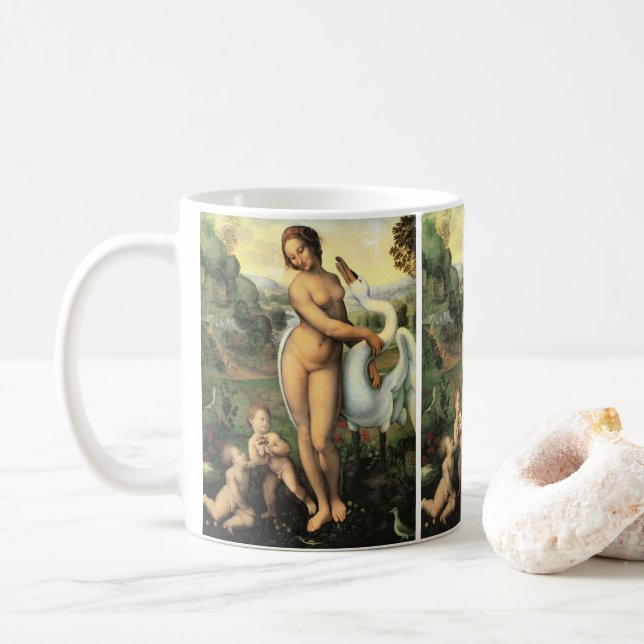 Mug Léda de Léonard de Vinci et le Cygne (Avec donut)