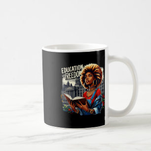 Mug L'éducation est la liberté Noir Livres d'enseignan