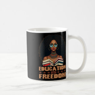 Mug L'éducation est la liberté Noir Livres d'enseignan