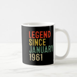 Mug Légende depuis janvier 1961 Cadeaux pour les 65 an