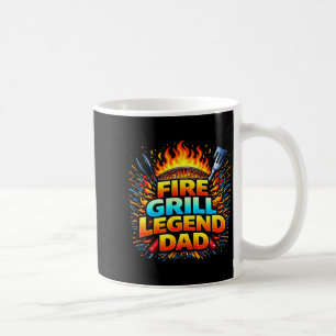 Mug Légende du grill au feu conception BBQ papa