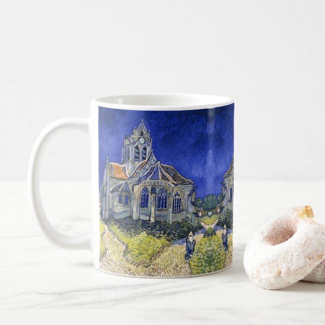 Mug L'église d'Auvers, par Vincent Van Gogh (Avec donut)