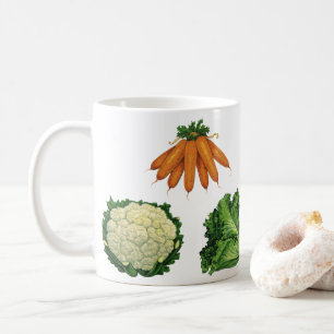 Mug Légumes anciens; carottes, chou-fleur, laitue