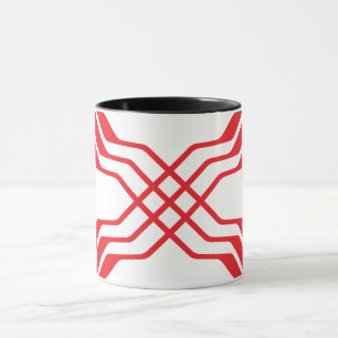 Mug L'élégant ruban rouge en ligne Lettre X Monogramme