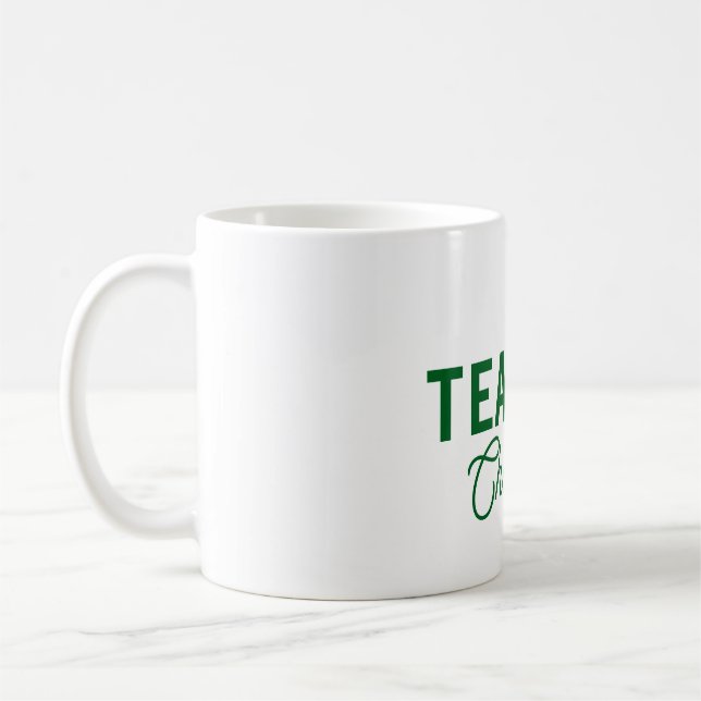 Mug Lemon green white stripes teacher professor name c (Gauche)
