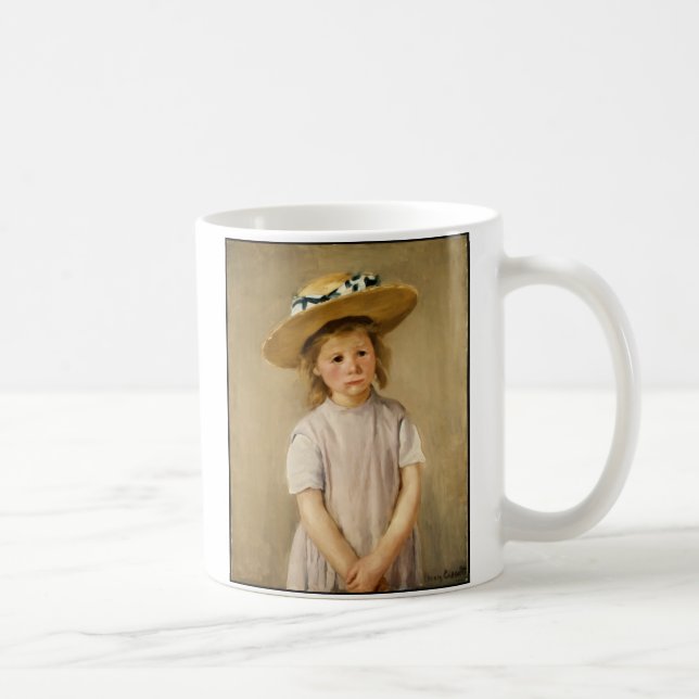 Mug L'enfant de Cassatt en Casquette paille - avec un  (Droite)