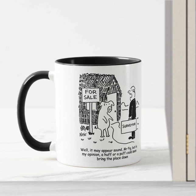 Mug L'enquêteur du bâtiment regarde la maison de M. Pi (Créateur téléchargé)