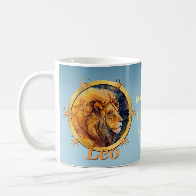 Mug Leo caractères zodiaques, motivation, horoscope, L (Gauche)