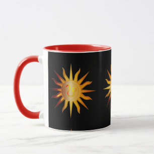 Mug Léo Soleil Signe du Feu Mois de Naissance Rouge &