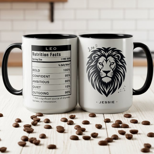 Mug Leo Zodiac Sign Astrology Nutrition Facts (Leo Zodiac Sign Astrology Nutrition Facts Mug
)