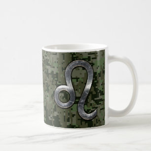 Mug Léo Zodiac Sign on Green Digital Camo