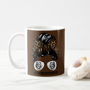 Mug Leopard Messy Cheveux Bun Chow Chow Maman Pour Fem