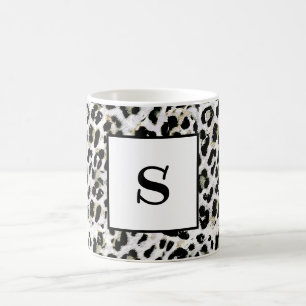 Mug Leopard - Monogramme tacheté, personnalisé,