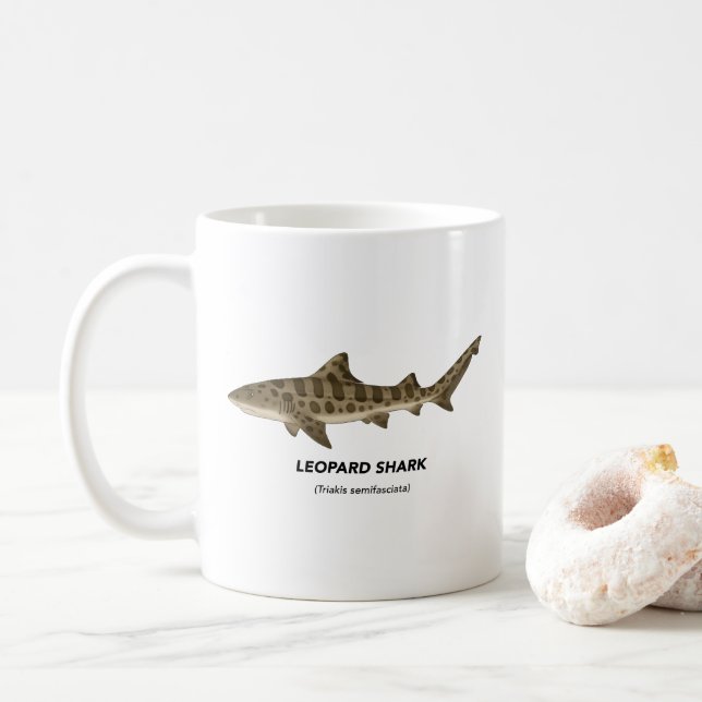 Mug Léopard Shark - Animaux marins de Californie (Avec donut)
