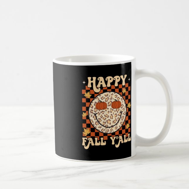 Mug Leopard Smile Face Happy Fall Y'all Retro Super A (Droite)