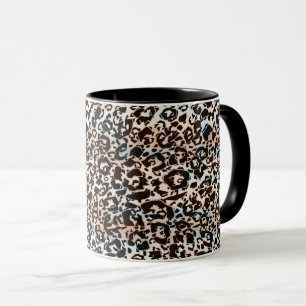 Mug léopard, tendance, tacheté, marron, beige, peau,