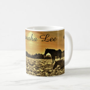 Mug Les amateurs de chevaux Personnalisé avec le nom R
