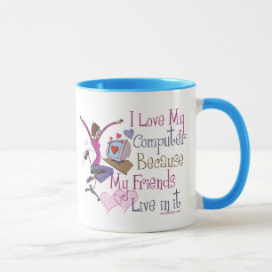 Mug Les amis en ligne attaque un côté