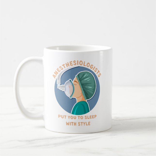 Mug Les anesthésistes vous mettent au lit avec style (Gauche)