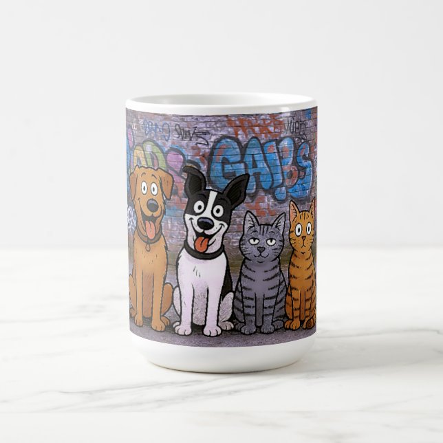 Mug Les animaux de graffiti contrastent (Centre)