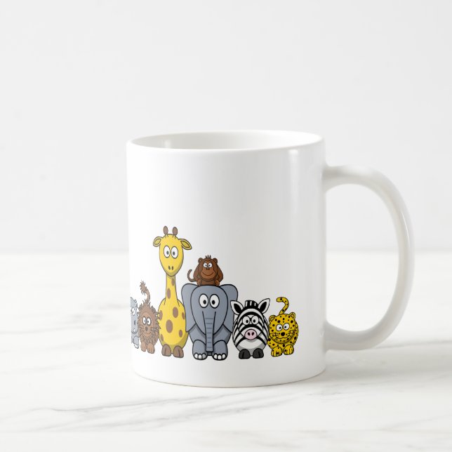 MUG LES ANIMAUX MIGNONS DE JUNGLE AJOUTENT VOTRE TEXTE (Droite)