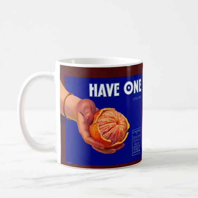 Mug Les années 1940 ont un étiquette de caisse orange (Gauche)