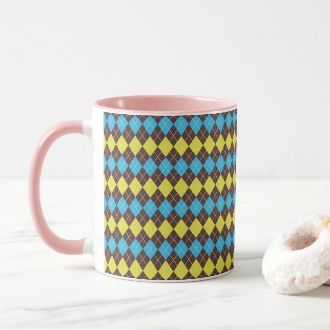 Mug les années 70 écossais tatan-Motif (Avec donut)